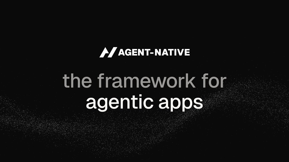 검은 바탕에 Agent-Native 로고와 “the framework for agentic apps” 문구가 적힌 소개 이미지