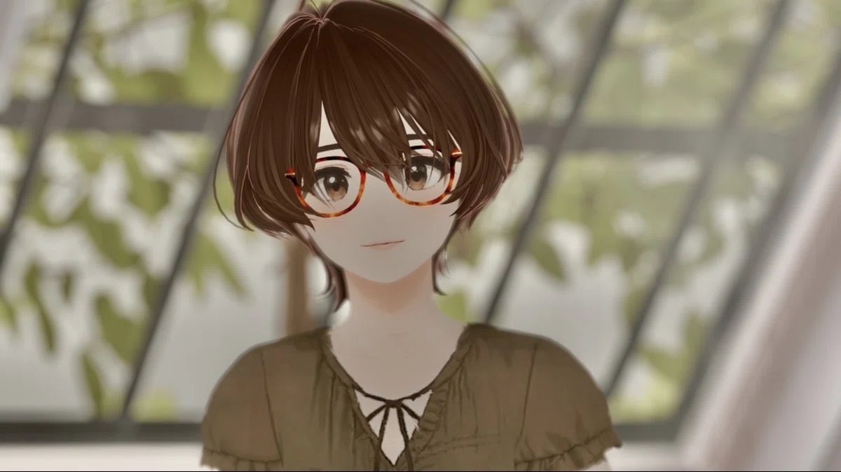 Booth에서 산 머리·메가네 에셋을 얹어 빌드 — 정면에서 보면 충분히 귀엽다