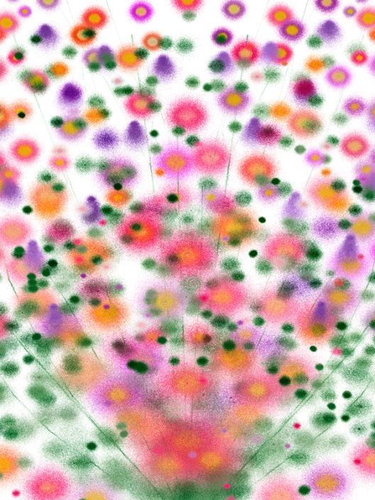 Bouquet illustration — multiple ideas in parallel