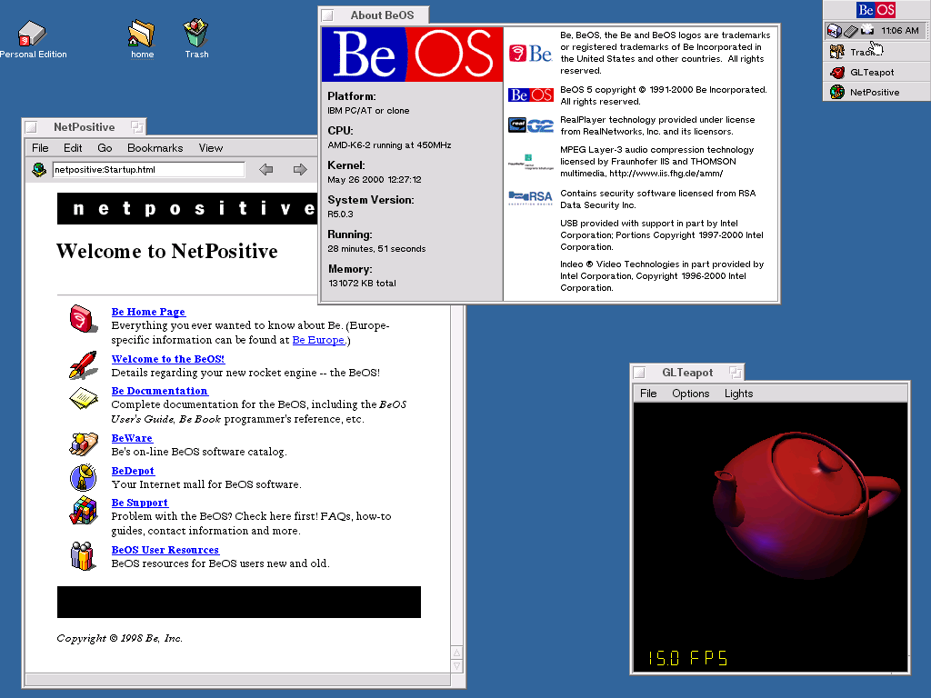 BeOS R5 데스크탑