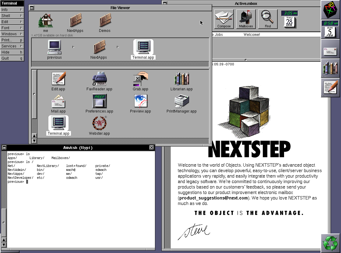 NeXTSTEP 3.3 데스크탑